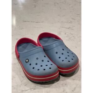 Crocs Unisex Crocband Slip On Clog Lightweight Beach Summer Size 6M 8W Blue Pink